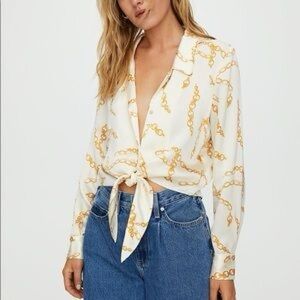 Aritzia Wilford Tie Front Top